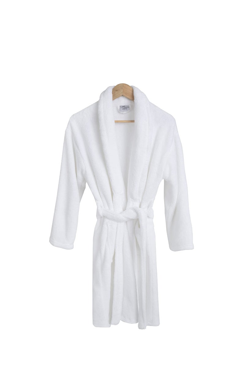 BC BARE COTTON Bare Cotton Kids Microfiber Fleece Shawl Robe - Girls - White - Medium - Image 5